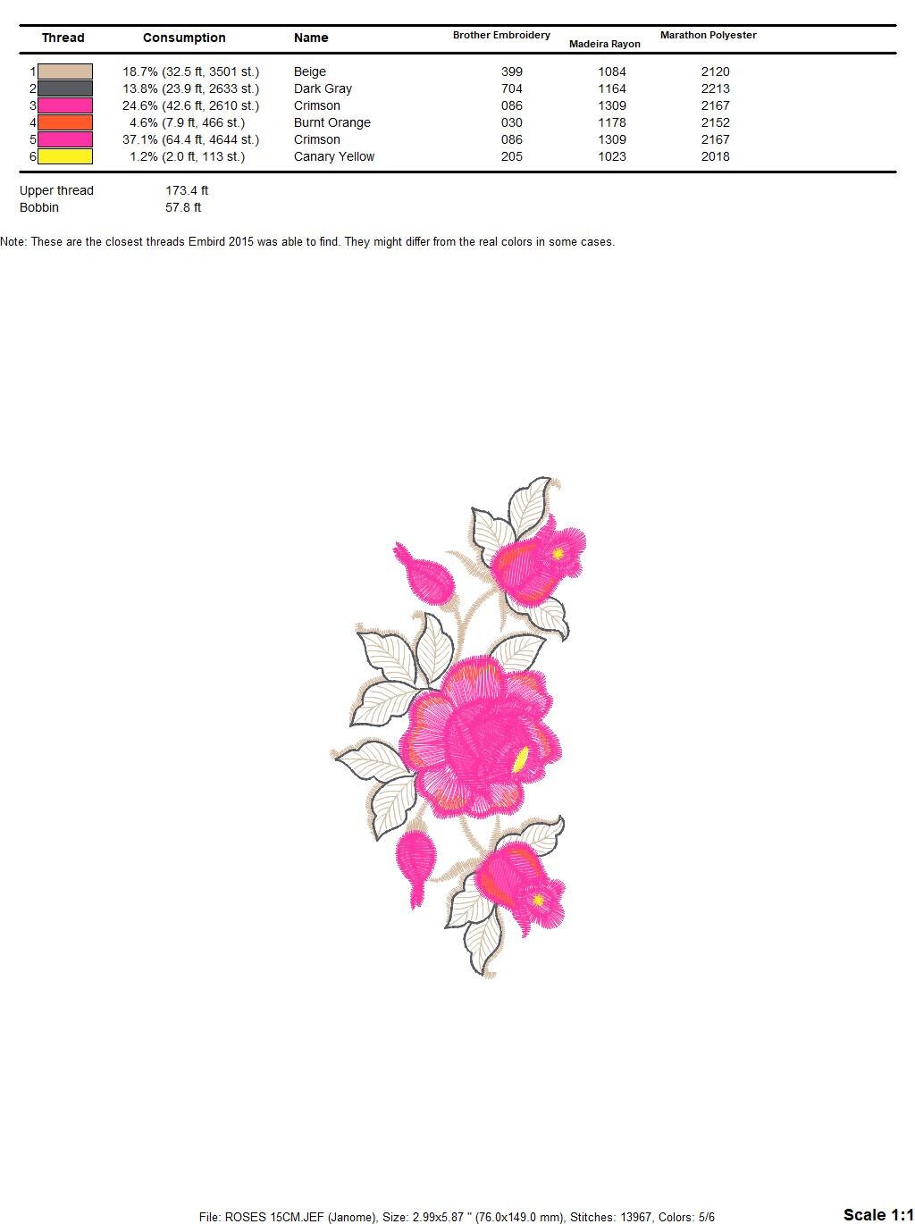 Roses embroidery designs - Flower embroidery design machine embroidery pattern - Floral embroidery file - instant embroidery download pes Marcia Embroidery