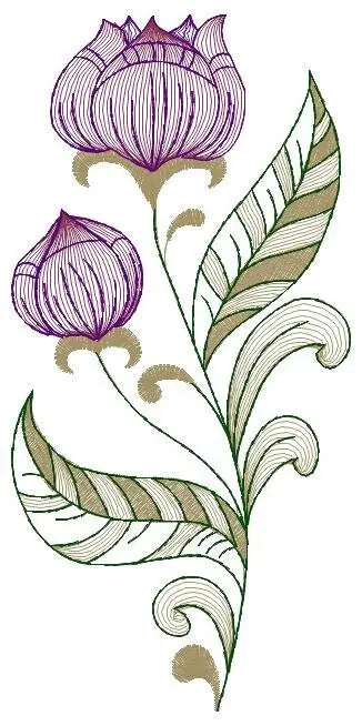 Tulip embroidery designs - Flower embroidery design machine embroidery pattern - Rose embroidery file - instant digital download pes jef hus Marcia Embroidery