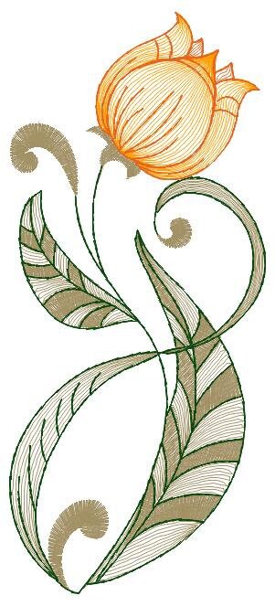 Delicate Tulip embroidery designs - Flower embroidery design machine embroidery pattern - Floral laurel embroidery file - instant download Marcia Embroidery