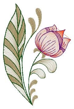 Tulip embroidery designs - Flower embroidery design machine embroidery pattern - Flower corner laurel embroidery file - instant download pes
