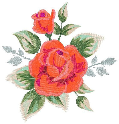 Roses embroidery designs - Flower embroidery design machine embroidery pattern - Rose floral embroidery file - instant digital download pes Marcia Embroidery