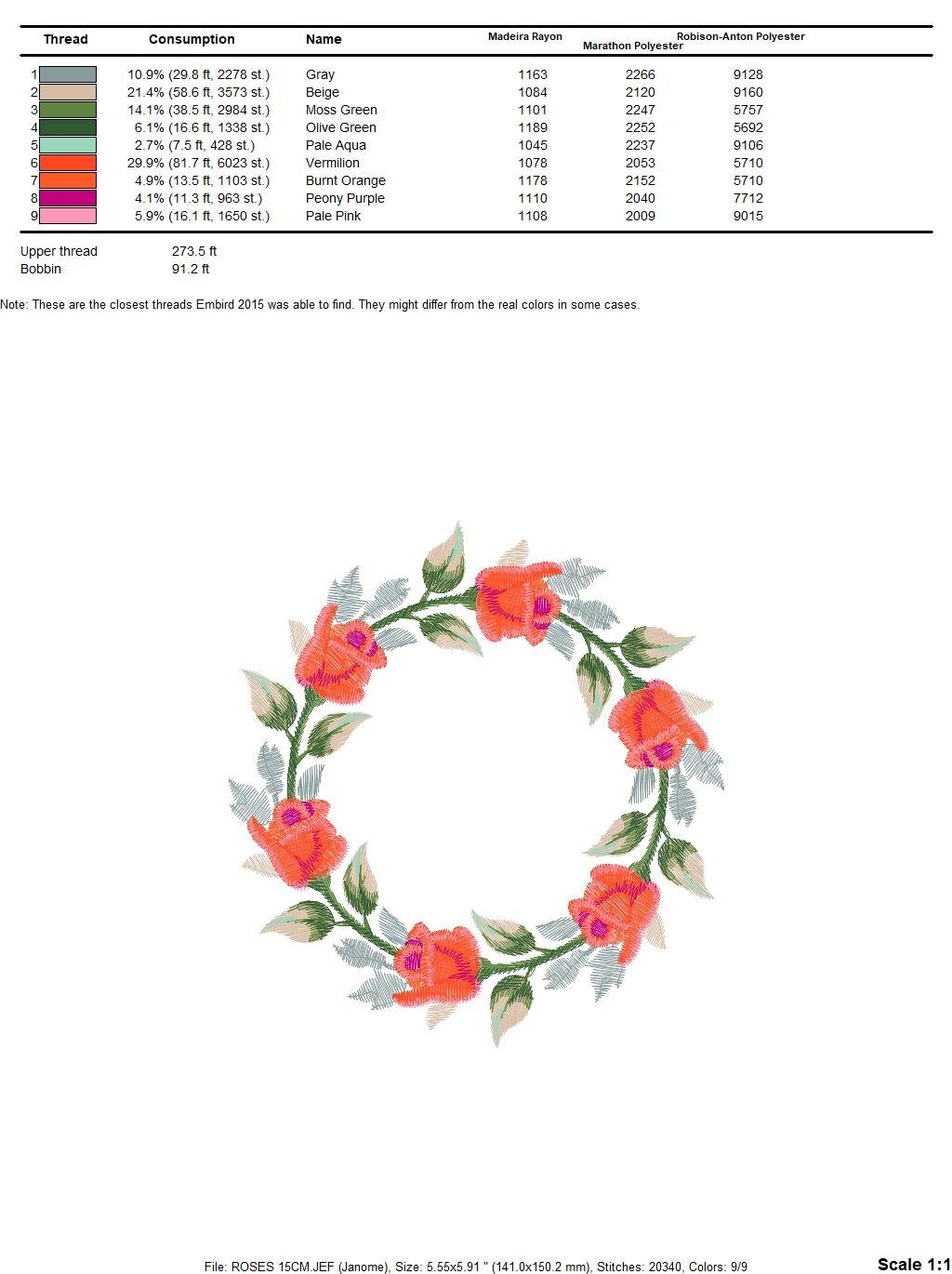 Rose Wreath embroidery designs - Flower frame embroidery design machine embroidery pattern - Rose embroidery file - Roses Garland frame pes