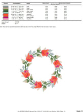 Charger l&#39;image dans la galerie, Rose Wreath embroidery designs - Flower frame embroidery design machine embroidery pattern - Rose embroidery file - Roses Garland frame pes
