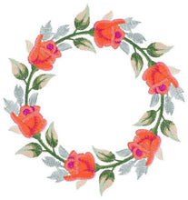 Laden Sie das Bild in den Galerie-Viewer, Rose Wreath embroidery designs - Flower frame embroidery design machine embroidery pattern - Rose embroidery file - Roses Garland frame pes
