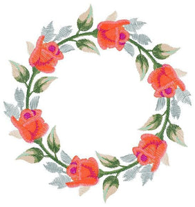 Rose Wreath embroidery designs - Flower frame embroidery design machine embroidery pattern - Rose embroidery file - Roses Garland frame pes