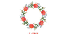 Cargar imagen en el visor de la galería, Rose Wreath embroidery designs - Flower frame embroidery design machine embroidery pattern - Rose embroidery file - Roses Garland frame pes
