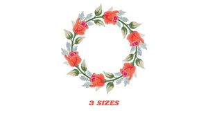 Rose Wreath embroidery designs - Flower frame embroidery design machine embroidery pattern - Rose embroidery file - Roses Garland frame pes