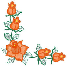 Load image into Gallery viewer, Corner with roses embroidery designs - Flower embroidery design machine embroidery pattern - Monogram Frame embroidery file - pes jef vip
