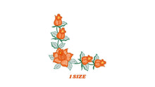 Carica l&#39;immagine nel visualizzatore di Gallery, Corner with roses embroidery designs - Flower embroidery design machine embroidery pattern - Monogram Frame embroidery file - pes jef vip
