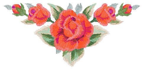 Roses corner embroidery designs - Flower embroidery design machine embroidery pattern - Floral towel embroidery file - pes jef vip vp3 dst
