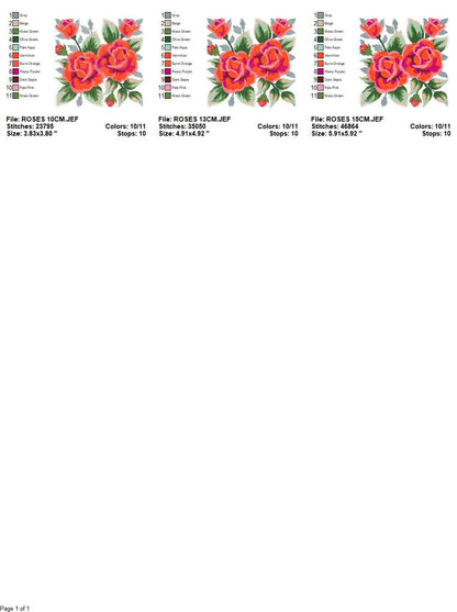 Roses embroidery designs - Floral Towel embroidery design machine embroidery pattern - Rose embroidery file flowers - instant download pes Marcia Embroidery