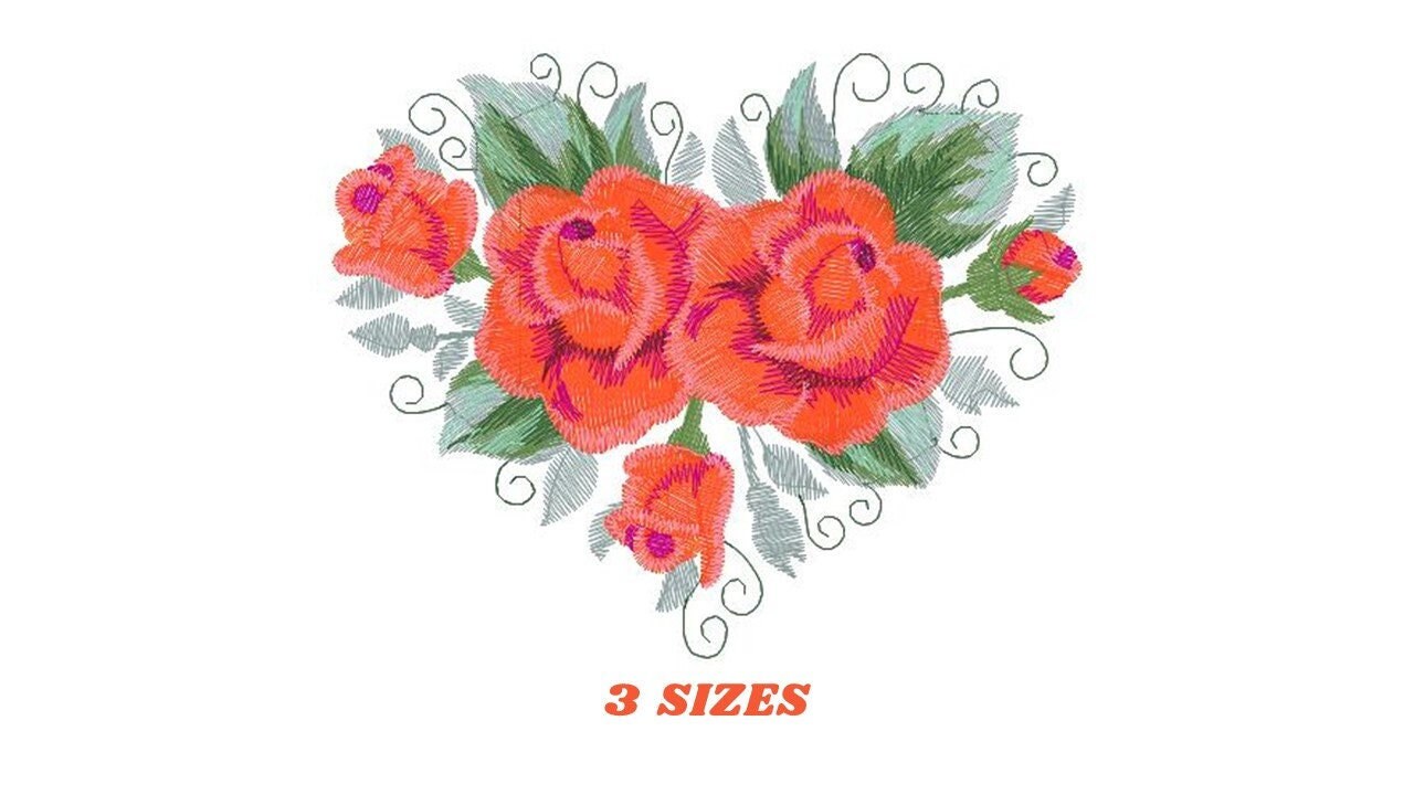 Roses embroidery designs - Flower embroidery design machine embroidery pattern - Floral embroidery file - instant download pes jef vip vp3 - Marcia Embroidery