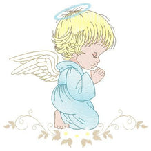 Charger l&#39;image dans la galerie, Angel embroidery designs - Baby boy embroidery design machine embroidery pattern - Boy with wings embroidery file - instant download pes
