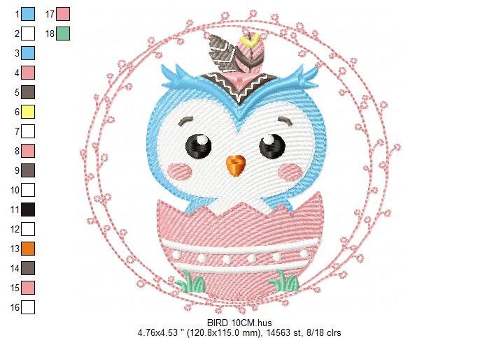 Owl embroidery design - Bird embroidery design machine embroidery pattern - Baby boy embroidery file - instant download bird with egg Marcia Embroidery