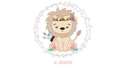 Lion embroidery designs - Safari embroidery design machine embroidery pattern - Baby boy embroidery file - Lion Indian embroidery download Marcia Embroidery