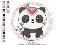 Charger l&#39;image dans la galerie, Panda embroidery design - Animal embroidery designs machine embroidery pattern - Baby boy embroidery file - Panda frame instant download pes
