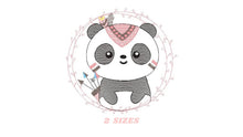 Laden Sie das Bild in den Galerie-Viewer, Panda embroidery design - Animal embroidery designs machine embroidery pattern - Baby boy embroidery file - Panda frame instant download pes
