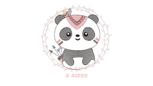 Panda embroidery design - Animal embroidery designs machine embroidery pattern - Baby boy embroidery file - Panda frame instant download pes