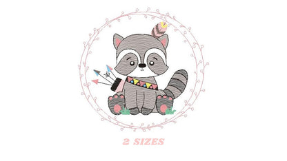 Raccoon embroidery designs - Woodland animal embroidery design machine embroidery pattern - Baby boy embroidery file - instant download pes - Marcia Embroidery