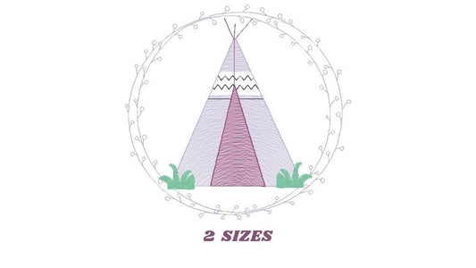 Tent embroidery designs - Woodland animal embroidery design machine embroidery pattern - Indian tent embroidery file - baby boy embroidery