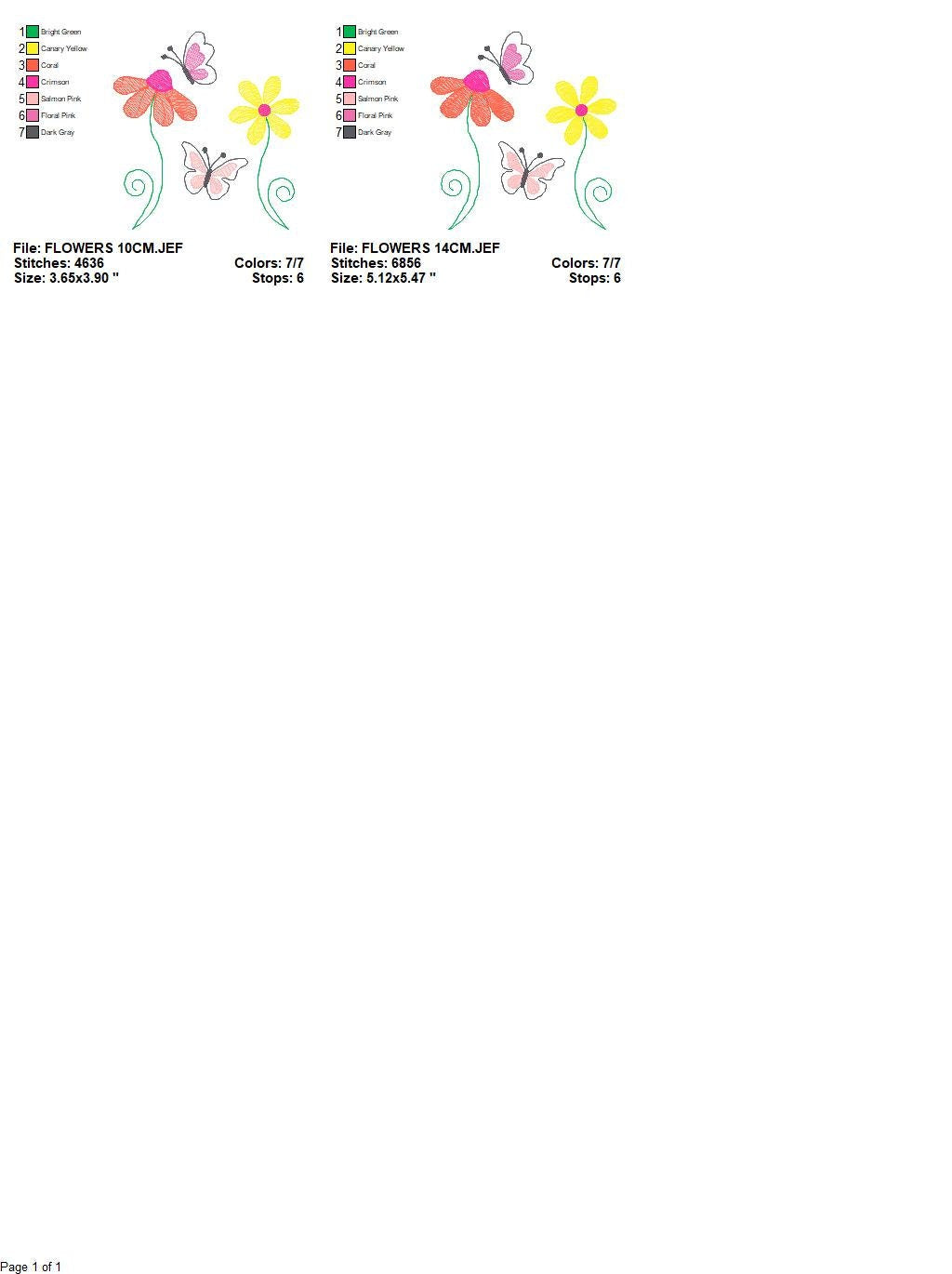 Flower garden embroidery designs - Flowers embroidery design machine embroidery pattern - Butterfly embroidery file - kitchen cloth apron