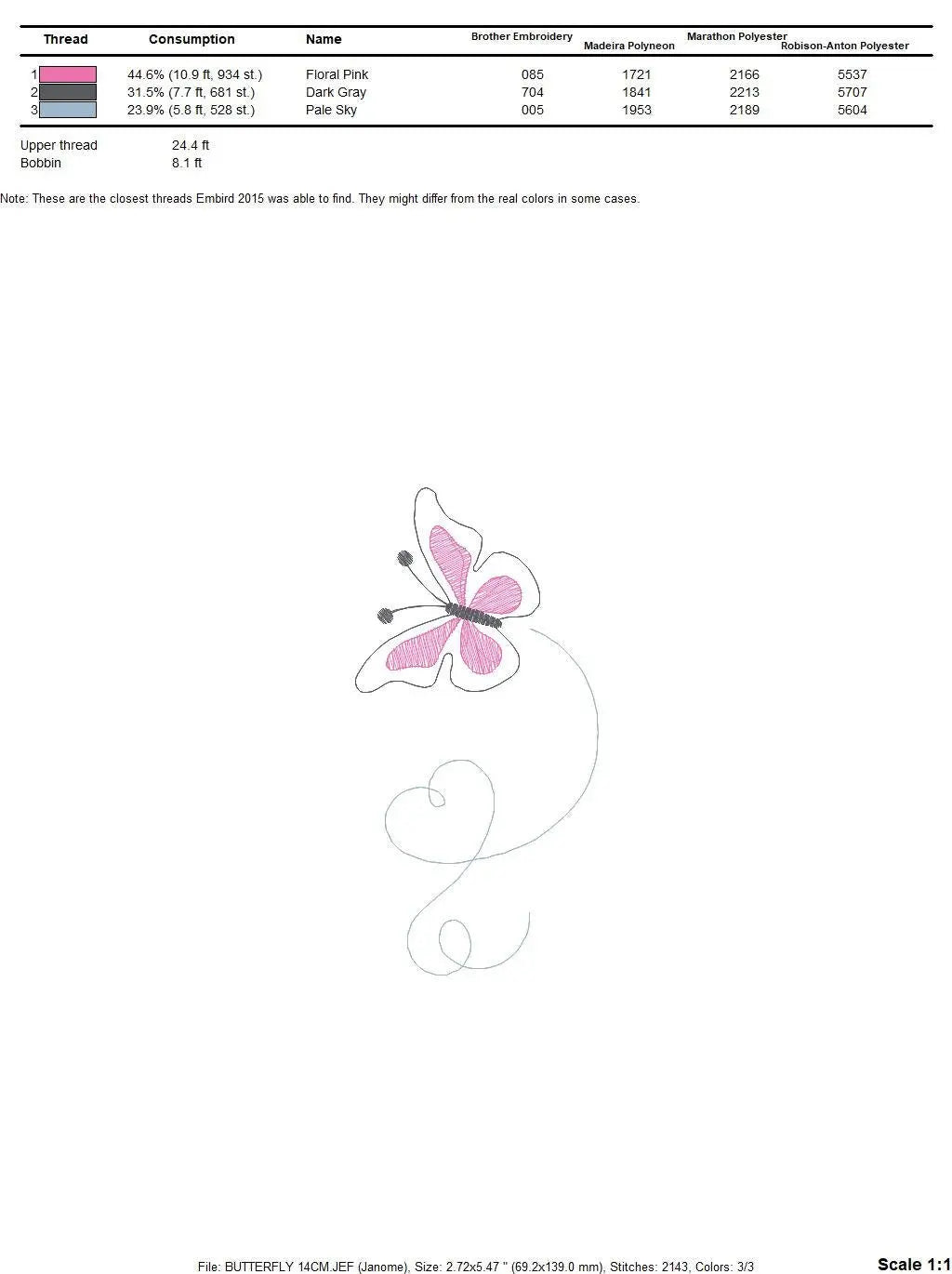 Butterfly embroidery design - Delicate embroidery designs machine embroidery pattern - Mini embroidery file - instant digital download pes Marcia Embroidery