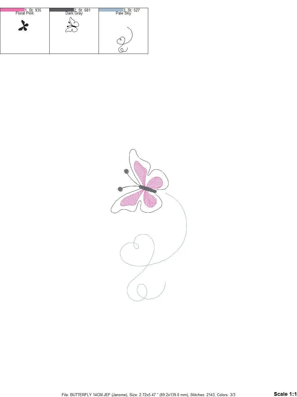 Butterfly embroidery design - Delicate embroidery designs machine embroidery pattern - Mini embroidery file - instant digital download pes Marcia Embroidery