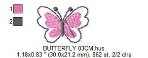 Butterfly embroidery design - Cute embroidery designs machine embroidery pattern - Baby girl embroidery file - instant download digital pes