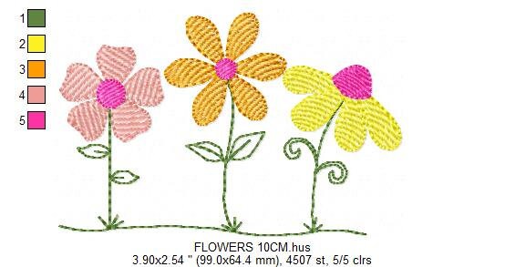 Flower garden embroidery designs - Spring flowers embroidery design machine embroidery pattern - Tea towel embroidery file - kitchen apron