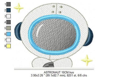 Peek a boo Astronaut embroidery designs - Baby boy embroidery design machine embroidery pattern - Space embroidery file - instant download Marcia Embroidery
