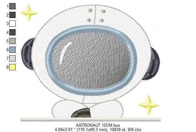 Peek a boo Astronaut embroidery designs - Baby boy embroidery design machine embroidery pattern - Space embroidery file - instant download Marcia Embroidery