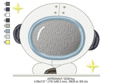 Peek a boo Astronaut embroidery designs - Baby boy embroidery design machine embroidery pattern - Space embroidery file - instant download Marcia Embroidery
