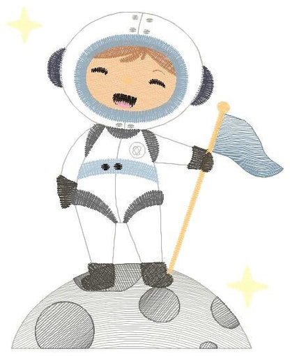 Astronaut embroidery designs - Baby boy embroidery design machine embroidery pattern - Space embroidery file - instant download Star Rocket