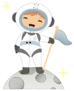 Astronaut embroidery designs - Baby boy embroidery design machine embroidery pattern - Space embroidery file - instant download Star Rocket