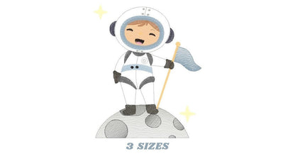 Astronaut embroidery designs - Baby boy embroidery design machine embroidery pattern - Space embroidery file - instant download Star Rocket