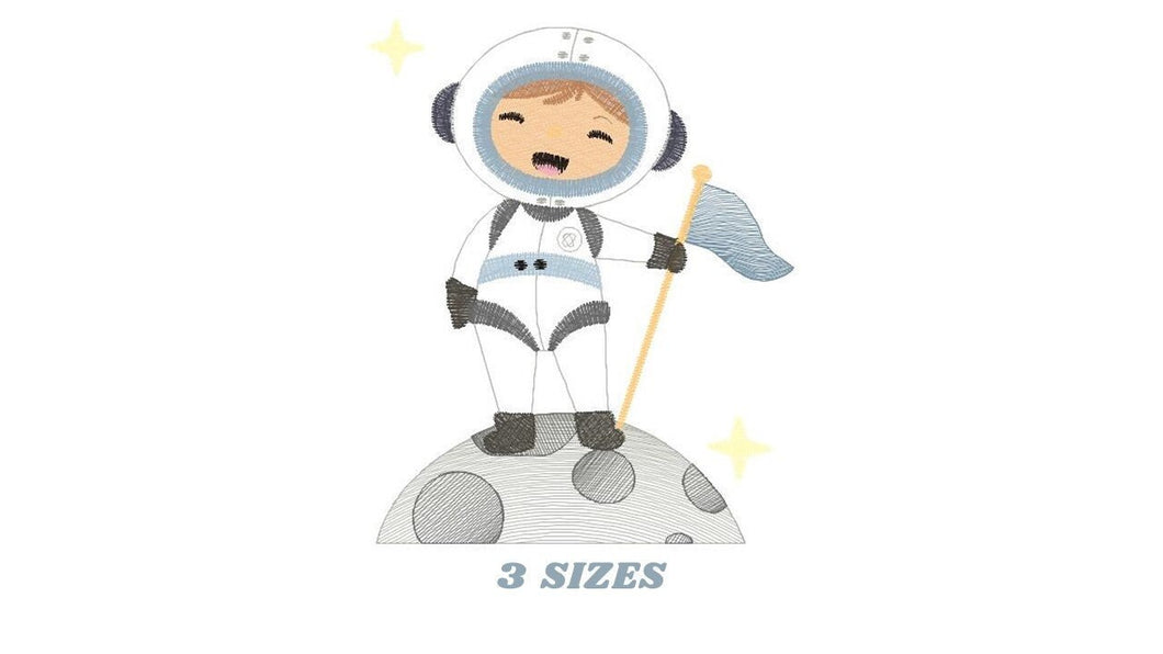 Astronaut embroidery designs - Baby boy embroidery design machine embroidery pattern - Space embroidery file - instant download Star Rocket