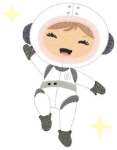 Cargar imagen en el visor de la galería, Astronaut embroidery designs - Girl embroidery design machine embroidery pattern - Space embroidery file - Rocket embroidery applique design
