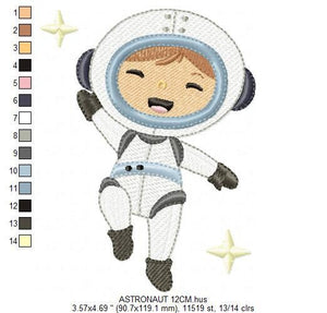 Astronaut embroidery designs - Baby boy embroidery design machine embroidery pattern - Space embroidery file - instant download Star Rocket