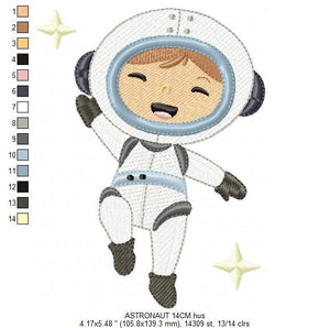 Astronaut embroidery designs - Baby boy embroidery design machine embroidery pattern - Space embroidery file - instant download Star Rocket