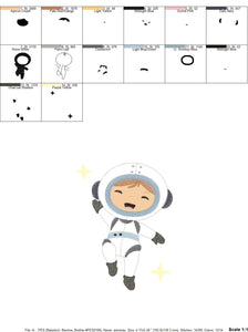 Astronaut embroidery designs - Baby boy embroidery design machine embroidery pattern - Space embroidery file - instant download Star Rocket