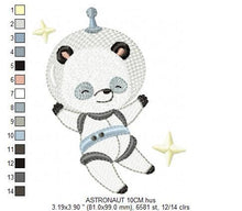 Load image into Gallery viewer, Panda Astronaut embroidery designs - Baby boy embroidery design machine embroidery pattern - instant download  Space embroidery file Planet
