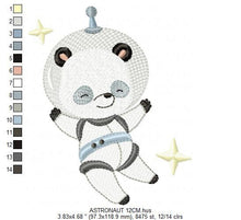 Load image into Gallery viewer, Panda Astronaut embroidery designs - Baby boy embroidery design machine embroidery pattern - instant download  Space embroidery file Planet
