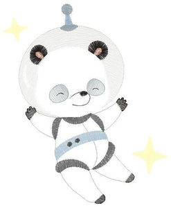 Panda Astronaut embroidery designs - Baby boy embroidery design machine embroidery pattern - instant download  Space embroidery file Planet