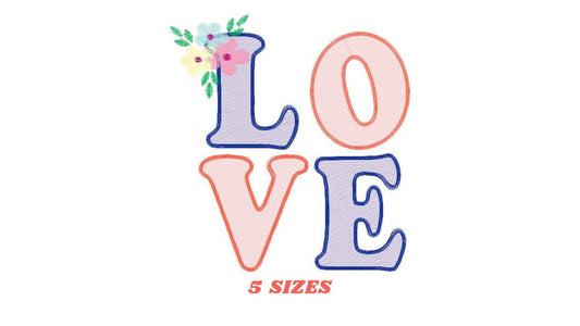 Love embroidery design - Love word embroidery designs machine embroidery pattern - valentines embroidery - wedding couple instant download Marcia Embroidery