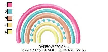 Boho Rainbow embroidery design - Colorful Rainbow embroidery designs machine embroidery pattern - Baby girl embroidery file - pes download Marcia Embroidery