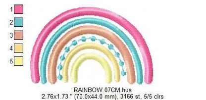 Boho Rainbow embroidery design - Colorful Rainbow embroidery designs machine embroidery pattern - Baby girl embroidery file - pes download Marcia Embroidery