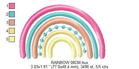 Boho Rainbow embroidery design - Colorful Rainbow embroidery designs machine embroidery pattern - Baby girl embroidery file - pes download Marcia Embroidery