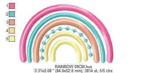 Boho Rainbow embroidery design - Colorful Rainbow embroidery designs machine embroidery pattern - Baby girl embroidery file - pes download Marcia Embroidery