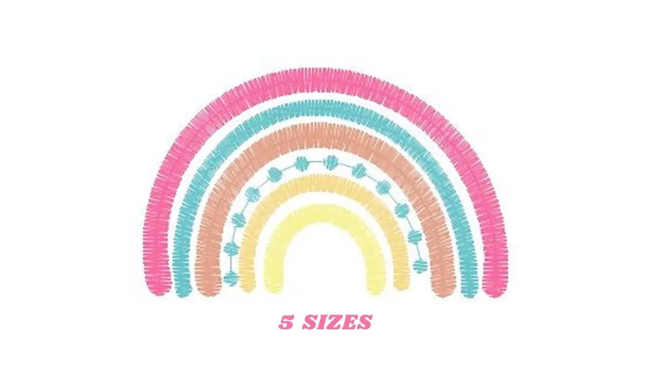 Boho Rainbow embroidery design - Colorful Rainbow embroidery designs machine embroidery pattern - Baby girl embroidery file - pes download Marcia Embroidery