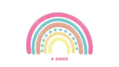 Boho Rainbow embroidery design - Colorful Rainbow embroidery designs machine embroidery pattern - Baby girl embroidery file - pes download Marcia Embroidery